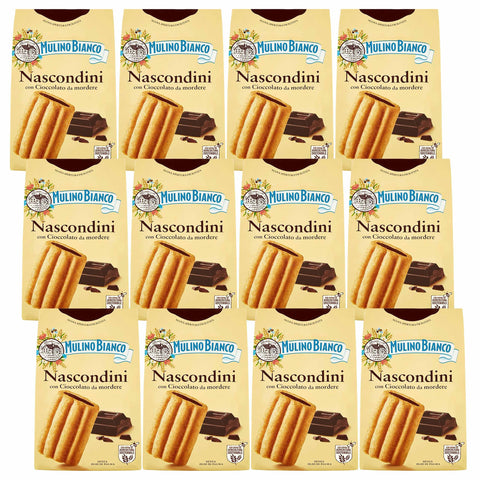 Mulino Bianco Nascondini Biscuits Italiens Fourrés Au Chocolat 330g (Nascondini, X12)