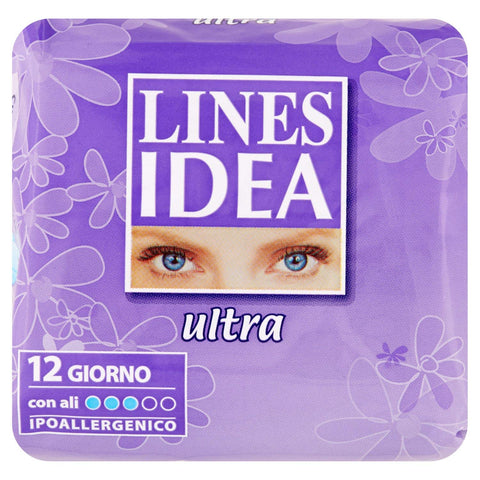 Lines – Idea Ultra – Compresses Avec Ailes – 12 Unités