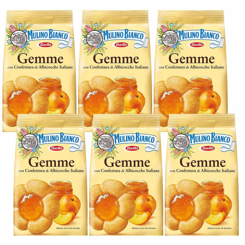 Mulino Bianco Gemme - Biscuits Sablés Fourrés À L'abricot 200g (Gemme, X6)