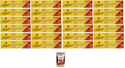 La Molisana, Spaghetti Aux Lupins, Tagliatelles Protéinées Avec Farine De Lupin Et Semoule De Blé Dur Italienne – 24 X 400 G + Polpa Italien Gourmet 400 G