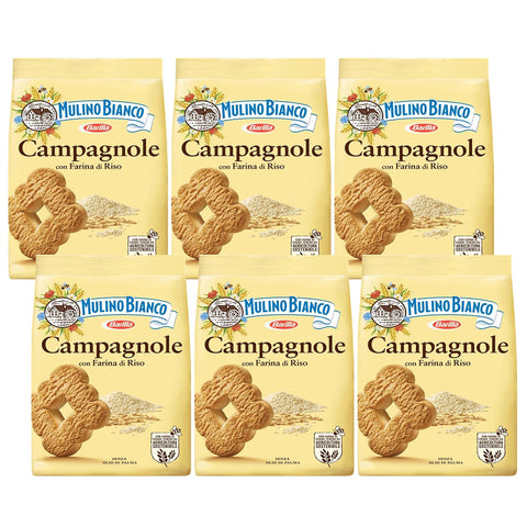 Mulino Bianco Campagnole Biscuits Sablés À La Farine De Riz 700g (Campagnole, X6)