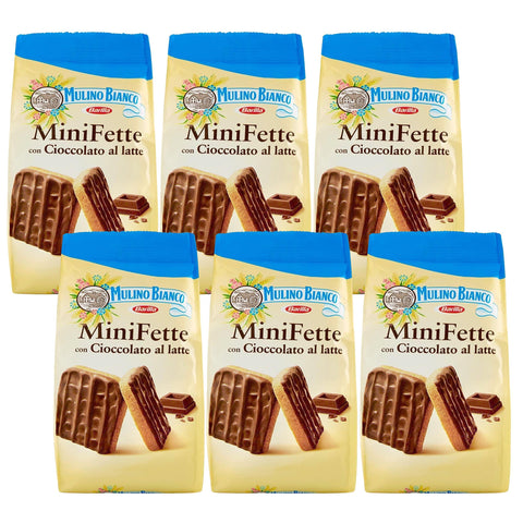 Mulino Bianco Mini Fette - Petits Biscuits Italiens Enrobés De Chocolat Au Lait 110g (X6)