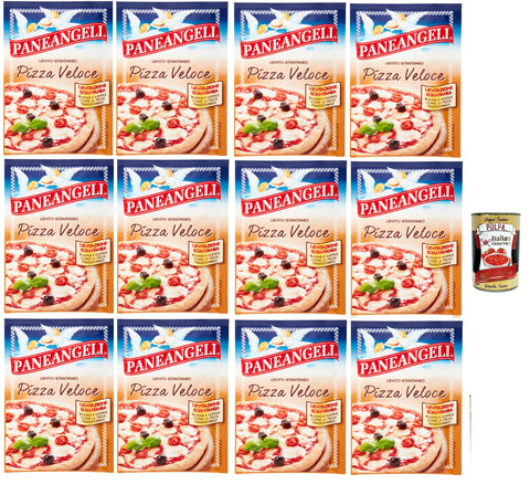 Paneangeli Lievito Istantaneo Pizza Veloce, Levure Instantanée Rapide, Mélange De Levure Résistante 12 X 26 G Avec Levure De Bière Déshydratée + Italian Gourmet Polpa 400 G