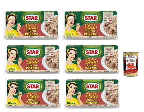 Star Dado Funghi Porcini Brodo Lot De 6 Cubes De Soupe De Bouillon 10 Pz + Polpa Gourmet Italien 400 G