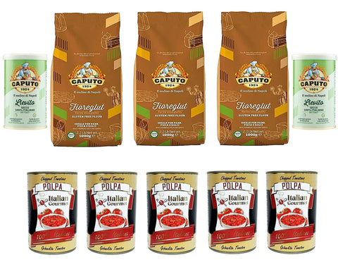Pack De Test Caputo Fioreglut Sans Gluten Sans Gluten 1 Kg 3 X 1 Kg + 2 X Caputo Lievito Et Italian Gourmet Polpa Di Pomodoro Pâte De Tomates Finement Hachée 5 X 400 G