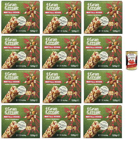 Mulino Bianco Gran Cereale Barre Avec 4 Céréales Amandes Et Myrtilles 12 X 125 G + Italian Gourmet Polpa 400 G