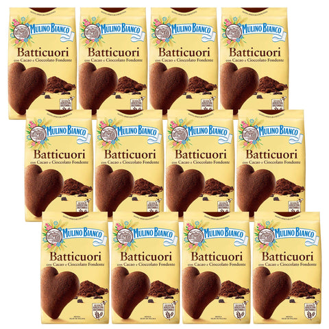 Mulino Bianco Batticuori Biscuits Sablés Italiens Au Cacao 350g X 12 Parcelles (Batticuori, X12)