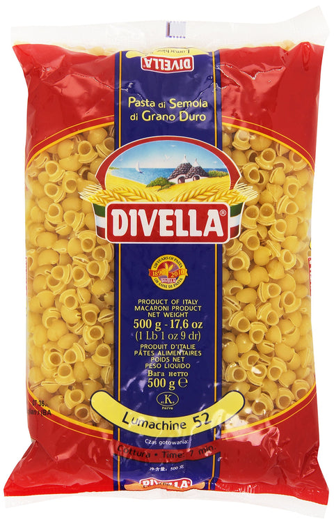 Divella - Lumachine 52, Pasta Di Semola Di Grano Duro, 500 G