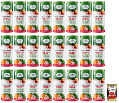 L'angelica Drenante Anticell Lot De 24 Tisanes Froides Saveur Mandarine, Ortie Et Cerise, Sans Calories, Sans Sucre, Boîte Jetable De 240 Ml + Polpa Di Pomodoro Italian Gourmet Polpa Di Pomodoro 400 G
