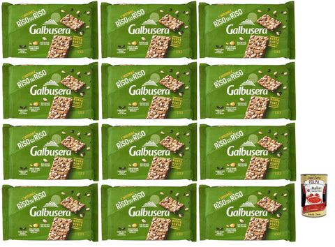 Galbusera Risosuriso Croccantezza Integral - Crackers Friables Avec Grains Croustillants 100 % Riz Soufflé Italien - 12 X 380 G + Polpa Italian Gourmet 400 G