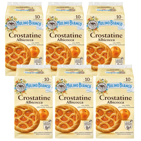 Mulino Bianco Crostatine Albicocca - Pâtisseries Italiennes, Mini-Tartes Aux Abricots 400g X 6 Paquets (Abricot, X6)