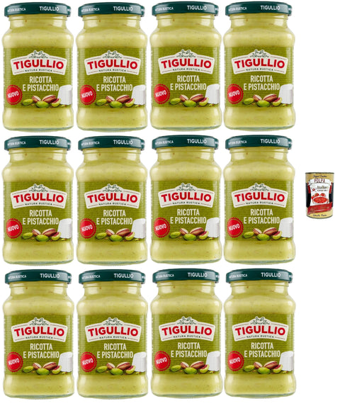 Star Tigullio Granpesto Pesto Ricotta E Pistacchio, Pesto À La Ricotta Et Aux Pistaches, 12 X 185 G De Sauce + Italian Gourmet Polpa 400 G