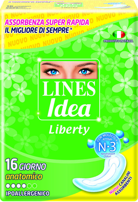Absorbent-Lines (Noël, Liberty, Anatomique, Hypoallergénique, Avec Molecula Active – 16 Pièces)