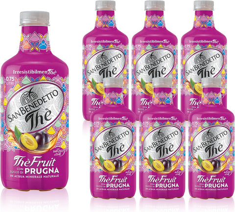 6x San Benedetto, Thè Fruit Prugna Boisson sans alcool au thé et au jus de prune 0,75 L PET