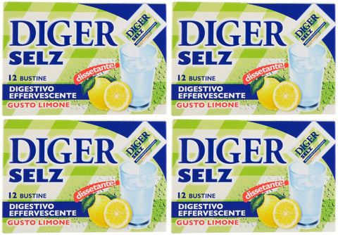 Diger Selz : Poudre Antiacide Effervescente, Goût De Citron * 48 Sachets De 3,5 G Chacun* [Importation Italienne]