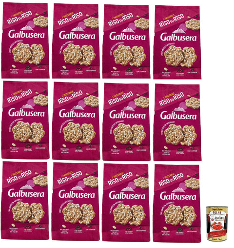 Galbusera Risosuriso Panetti Con Riso Venere, Riso Integrale Soffiato E Semi Di Papavero, Crackers Avec Riz Venus, Bouffs Full Rice Et Graines De Pavot, 12 X 200 G + Italian Gourmet Polpa 400 G
