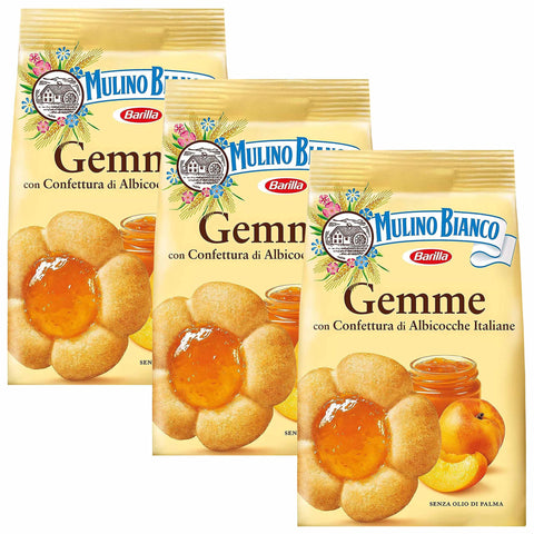 Mulino Bianco Gemme - Biscuits Sablés Fourrés À L'abricot 200g (Gemme, X3)