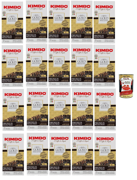 Kimbo Gold Medal, Caffe' Italiano, Caffè Macinato, Italian Café Moulu, Convient Pour Cafetière Moka, Lot De 20x 250 Gr + Italian Gourmet Polpa 400g