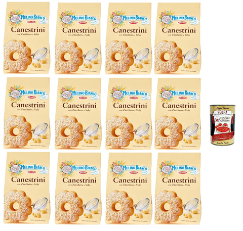 Mulino Bianco Dolcetti Canestrini, Biscuits Courtscus Avec Du Sucre Glace, Du Beurre Et Des Œufs Frais, 12x 200 G + Italian Gourmet Polpa 400g