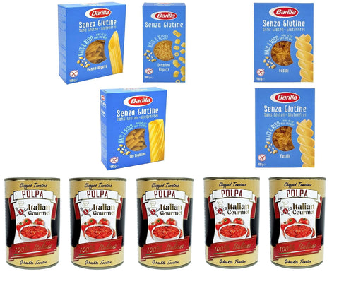 Lot De Test Barilla Senza Glutine Pâtes Sans Gluten 5 X 400 G Et Italian Gourmet Polpa Di Pomodoro Pâte De Tomates Finement Hachée 5 X 400 G