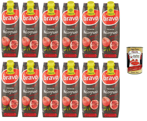 Rauch Bravo Premium Grenade Rafraîchissante, Antioxydante, Sans Colorant, Sans Conservateur, 12 X 1 Litre + Italian Gourmet Polpa 400 G