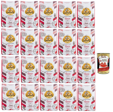 Molino Caputo 20 X 1 Kg Cuoco, Pizza Farine Tipo 00, Farines Et Levure Préférées En Italie Pour Réussir La Pizza Traditionnelle, Pizzas Authentiques Napolitaines + Italian Gourmet Polpa 400g