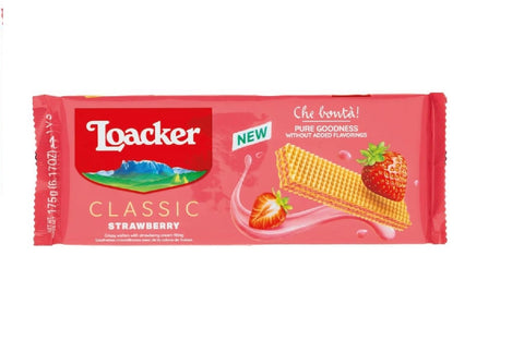 6x Loacker Wafer Classic Fragola Gaufres fourrées à la crème de fraise, 175 g