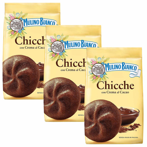 Mulino Bianco Chicche -Sablés, Biscuits Au Chocolat Et Crème De Cacao 200g (Chicche, X3)
