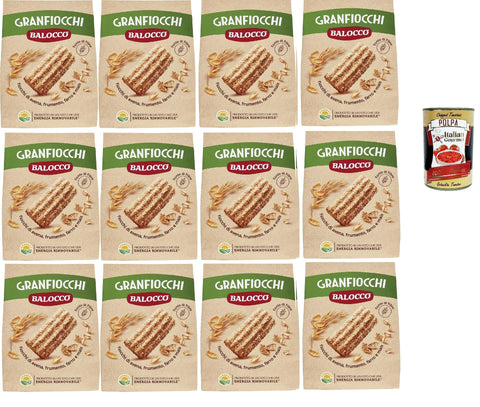 Balocco Granfiocchi Biscotti Integrali Biscuits À Grains Entiers Avec Flocons De Céréales Et Grains De Sucre Brun 3 X 700 G + Polpa Italian Gourmet 400 G