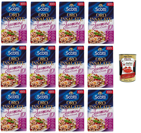 Riso Scotti Oro Insalate Con Jasmine, Risi D'oriente Salades De Riz Au Jasmin, Risi D'oriente 12 X 800 G + Italian Gourmet Polpa 400 G