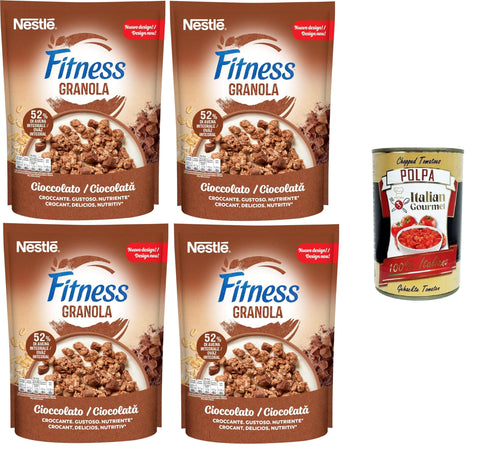 Nestlè Fitness Granola Cioccolato Con Avena E Cereali Integrali Fitness Muesli Au Chocolat Avec Avoine Et Grains Entiers 4 X 300 G + Italian Gourmet Polpa 400 G