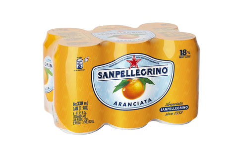 San Pelegrino - Boisson Gazeuse Au Jus D'orange ; Les Boissons Gazeuses Sanpellegrino Ont Un Goût Intense Et Rafraîchissant - Le Format 33 Centilitres Par Canette