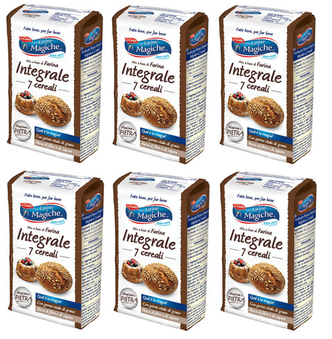 6x Lo Conte Le Farine Magiche Farina Integrale Ai 7 Cereali Farine Complète Avec 7 Céréales 900g Farine Idéale Pour Sucré Et Salé