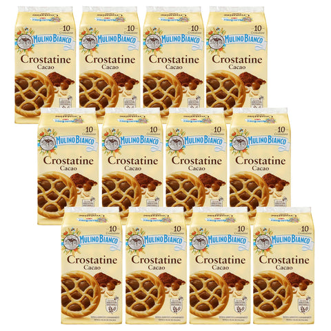 Mulino Bianco Crostatine Cacao - Biscuits Italiens, Mini Tartelettes À La Crème De Cacao Et Aux Noisettes 400g X 12 Paquets (Cacao, X12)