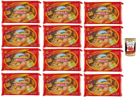 Divella - 107/B - Lot De 12 Tagliatelles Paglia E Fieno, Pâtes Italiennes Authentiques, Nouilles Aux Œufs - Les Tagliatelles Les Plus Délicieuses À Partager En Famille - 12 X 500 G + Italian Gourmet