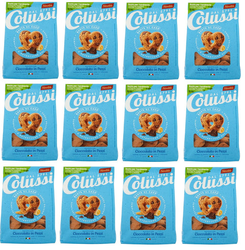 Lot De 12 Biscuits Au Beurre Colussi Biscotti Frollino Con Cioccolato Avec Pépites De Chocolat 300 G