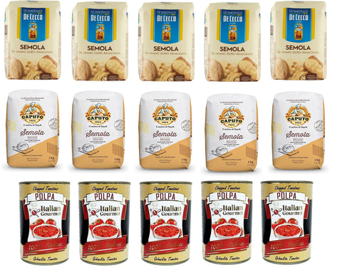 Semola Di Grano Duro De Cecco 5 X 1 Kg 5 X 1 Kg Caputo Et Italian Gourmet Polpa Di Pomodoro Pâte De Tomates Finement Hachée 5 X 400 G