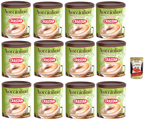 Crastan Nocciolino, Cappuccino Solubile Gusto Nocciola, Préparation Soluble Pour Le Goût Des Noisettes, Pour Être Du Sucre, 12x 150g + Italian Gourmet Polpa 400g