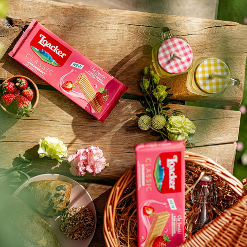 6x Loacker Wafer Classic Fragola Gaufres fourrées à la crème de fraise, 175 g