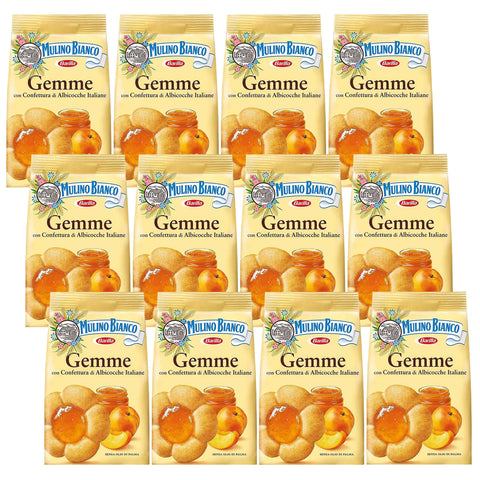 Mulino Bianco Gemme - Biscuits Sablés Fourrés À L'abricot 200g (Gemme, X12)