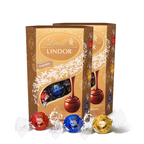 Lindt - Cornet Lindor Assorti Edition De Noël - 200g, Lot De 2