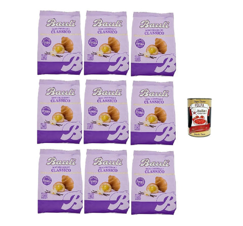 9x Bauli Extra Golosi Mini Cornetti Croissant Brioche Avec Custard 75 G + Italian Gourmet polpa 400