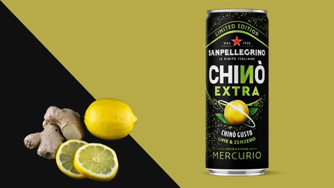 San Pellegrino Chinò EXTRA Mercurio Boisson gazeuse citron vert et gingembre 48x 33 cl