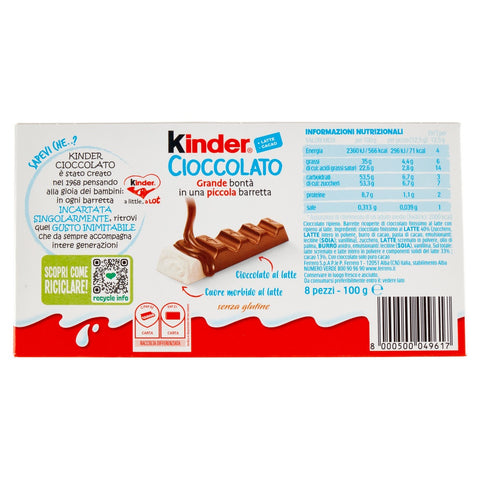 4x Kinder Cioccolato barretta 8x12.5gr