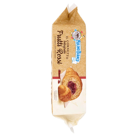 8x Mulino Bianco Cornetti Integrali Frutti Rossi Croissants complets aux fruits rouges (goûter) – 100 % farine complète – 6 pièces (300 g)