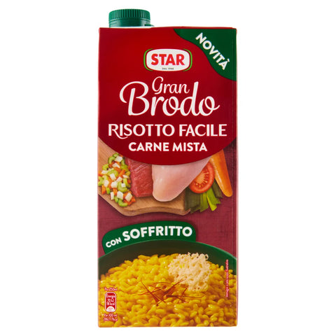 6x Star Gran Brodo Risotto Facile Carne Mista con Soffritto Bouillon pour risotto facile aux viandes variées et garniture aromatique (soffritto) 1000 ml