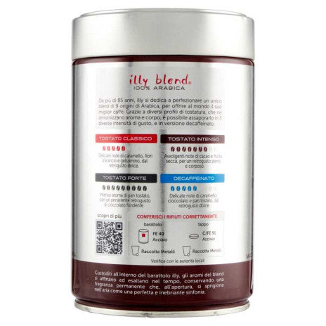 12x Illy Moka Intenso 100% Arabica Macinato Pot de 250 g de café moulu INTENSO 100 % Arabica pour cafetière italienne.
