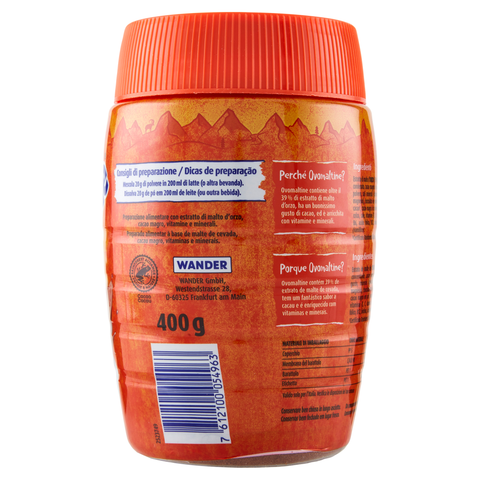 Ovomaltine Préparation soluble pour boissons saveur malts d'orge et de cacao 400g