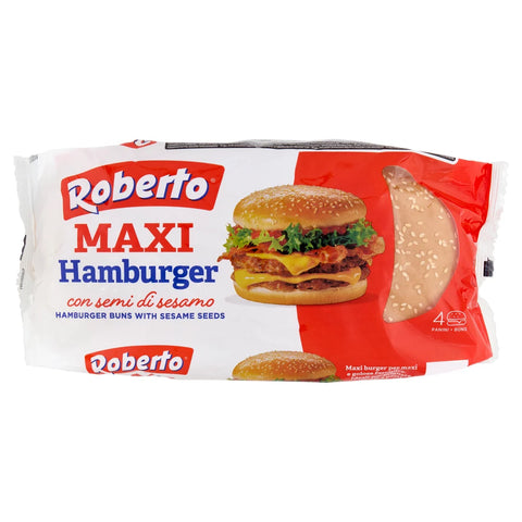 Roberto Maxi Hamburger Petits pains aux graines de sésame – Idéaux pour des hamburgers et des sandwichs juteux, 7 x 300 g + Italian Gourmet polpa 400g