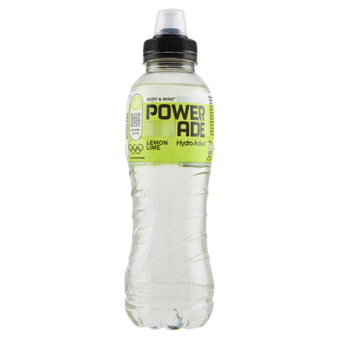 24x POWERADE Active Lemon e Lime Eau aromatisée citron-citron vert – Boisson rafraîchissante sans calories et sans sucre, enrichie en vitamines B3 et B6 – Boisson pour sportifs contenant des micronutriments, en bouteille PET jetable de 500 ml